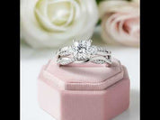 Princess Cut Diamond Eternity Twist Cross Wedding Ring Set