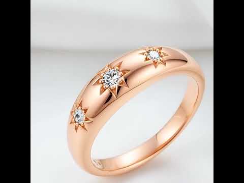 2.5mm Three Stars Diamond Option Wedding Band