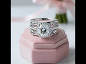 2.0ct Round Cut Diamond 14k White Gold Insert Engagement Ring Set