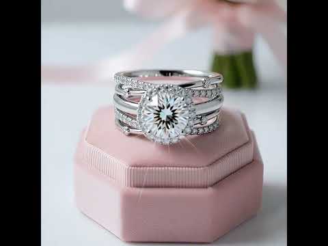 2.0ct Round Cut Diamond 14k White Gold Insert Engagement Ring Set