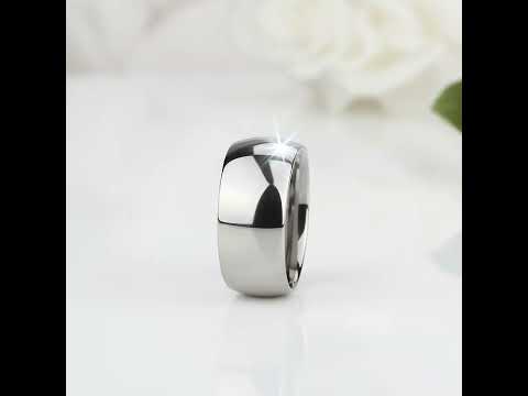 Glossy Dome Men's Titanium Wedding Band