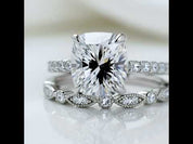 3.0ct Cushion Cut Simulated Diamond Wedding Ring Set
