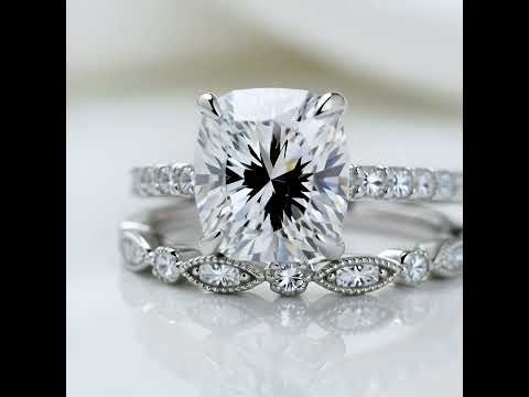 3.0ct Cushion Cut Simulated Diamond Wedding Ring Set
