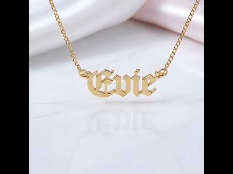 Custom Old English Name Cuban & Box Chain Necklace
