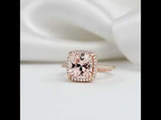 5.0ct Pink Cushion Cut Diamond Halo Engagement Ring