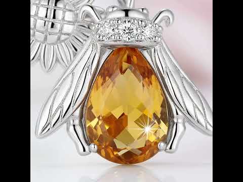 Honeybee Pendant Necklace with Diamond Option