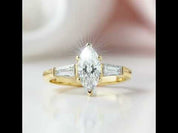 1.0 Ct Marquise Cut Diamond Option Three Stone Engagement Ring
