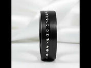 8mm Black Brushed Tungsten Men's Wedding with Meteorite Fragments
