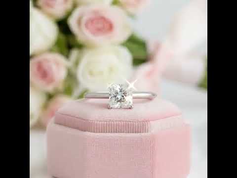 1.0 Ct Princess Cut Diamond Option Solitaire Engagement Ring