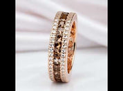 Elegant Triple Row Diamond Wedding Band