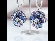 Multi-Gems Orchid Flower Drop Earrings