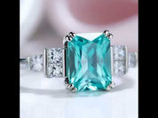 Mint Sapphire Tourmaline Engagement Ring