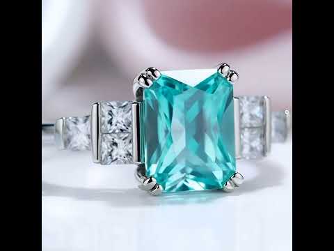 Mint Sapphire Tourmaline Engagement Ring