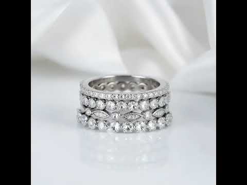 Full Eternity 4PC Stackable Ring Band Set