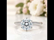Classic Six Prong Solitaire Diamond Option Ring