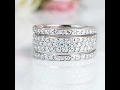 Wide Pave Women's Wedding Band In White Gold