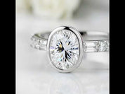 Oval-cut 2.0 Ct Sparkling Diamond Option Engagement Ring
