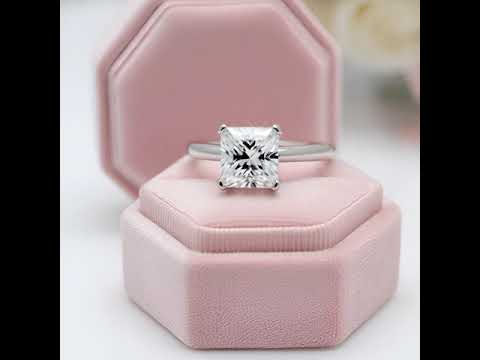 Princess Cut 1.0 Ct Sparkling Diamond Option Classic 4 Claw Engagement Ring