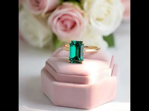 Classic Yellow Gold Emerald Cut Engagement Ring