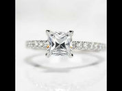 10k White Gold 1.0 Ct Princess Cut Diamond Option Engagement Ring