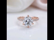 6 Prong Round Cut Diamond Option Rose Gold Engagement Ring