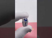 Purple Blue Princess Cut Tanzanite Gemstone Engagement Ring Set