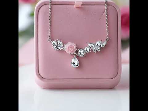 Diamond Necklace with Flower & Butterfly