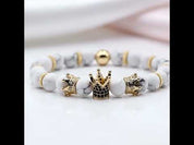 Volcanic Stone Crown Bead Bracelet