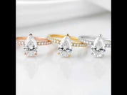 18k Yellow Gold 3.0 Ct Pear Cut Diamond Option Engagement Ring