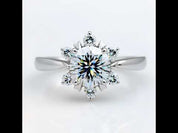 1ct Flower Round Diamond Option Ring