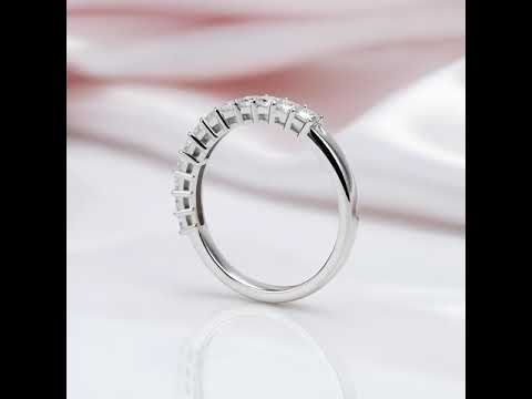 1ct Princess Cut Diamond Option Half Eternity Wedding Band