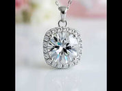 Inlaid 5.0 Ct Diamond Square Pendant Necklace