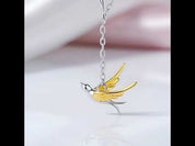 Swallow Willow Branch Asymmetrical Necklace