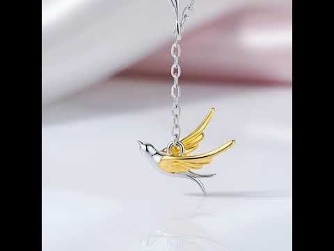 Swallow Willow Branch Asymmetrical Necklace
