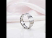 8mm Classic Stainless Steel Flat Wedding Band