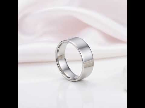 8mm Classic Stainless Steel Flat Wedding Band