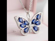 1.9 Ct Pear-cut Ruby Gemstone Butterfly Pendant Necklace