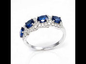 Oval Cut Sapphire Ring Band