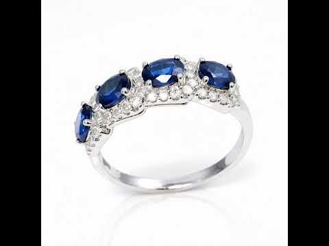 Oval Cut Sapphire Ring Band
