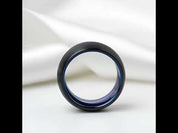 Black Brushed Tungsten Carbide Men's Wedding Band