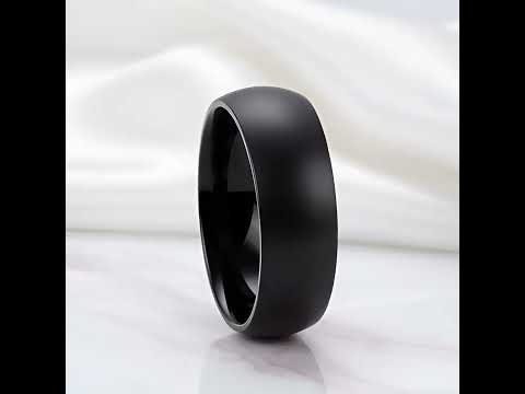 8mm Men's Black Titanium Wedding Band