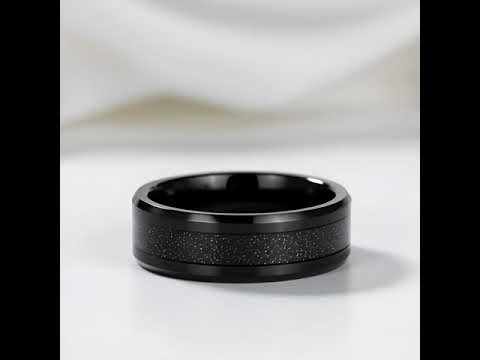 Men's Tungsten Carbide Wedding Band with Sandstone Inlay