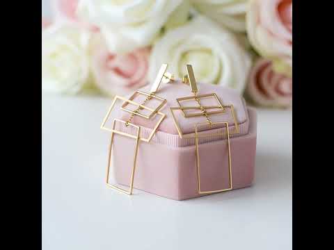 Geometric Rectangular Dangle Earrings