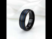 Men's 8mm Black Dome Tungsten Wedding Band
