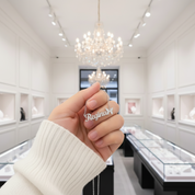 Princess Crown Name Necklace-Black Diamonds New York