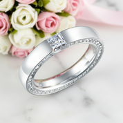Princess Cut and Round Diamond Option Eternity Band-Black Diamonds New York