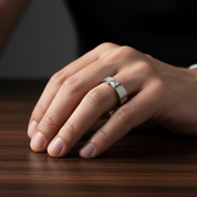 Princess Cut Diamond Stud Men's Ring-Black Diamonds New York