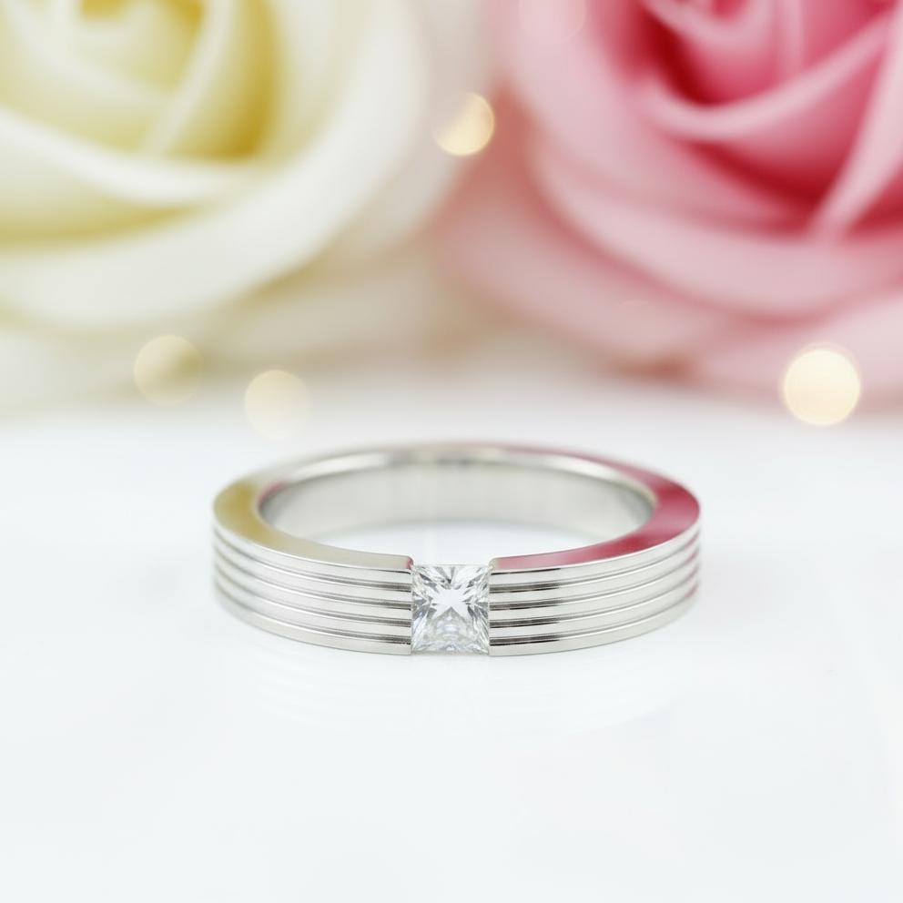 Princess Cut Diamond Stud Men's Ring-Black Diamonds New York