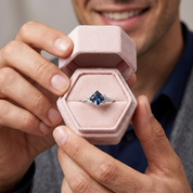 Princess Cut Lab Alexandrite Gemstone Ring-Black Diamonds New York