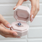 Princess Cut Lab Alexandrite Gemstone Ring-Black Diamonds New York
